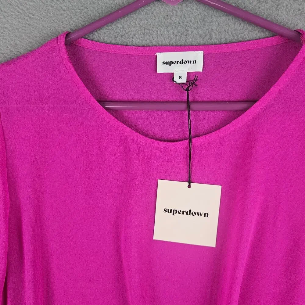 Jemma Tie Front Shirt in Fuchsia
superdown Fushsia - Picture 2 of 8